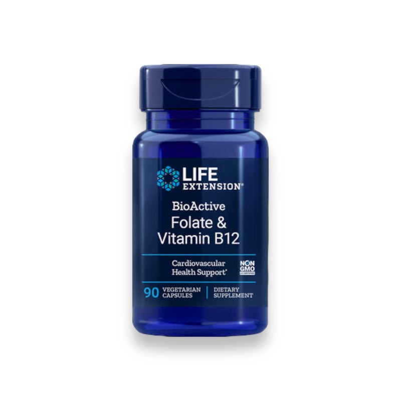 Folato bioactivo y vitamina B12, 90 veg caps