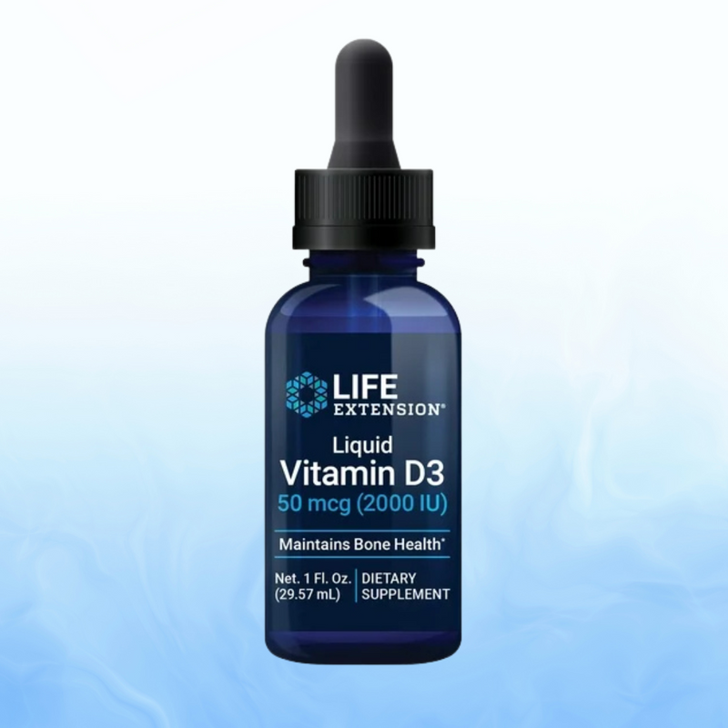 🌞 Vitamina D3 Líquida (Menta) 2000 UI – Life Extension (29.57 ml)