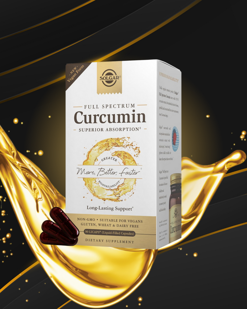 Curcumin Solgar Amplio Espectro - 90 Softgels | Cúrcuma Biodisponible | Bienestar Articular | bhorganic