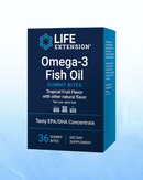 Omega 3 Fish Oil Life Extension - 36 Gummy Bites | Ácidos Grasos Esenciales | Sabor Delicioso | bhorganic