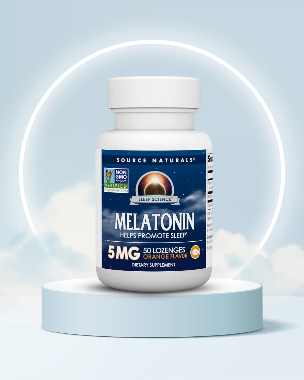 Melatonina 5mg Source Naturals 50 Pastillas Sabor Naranja