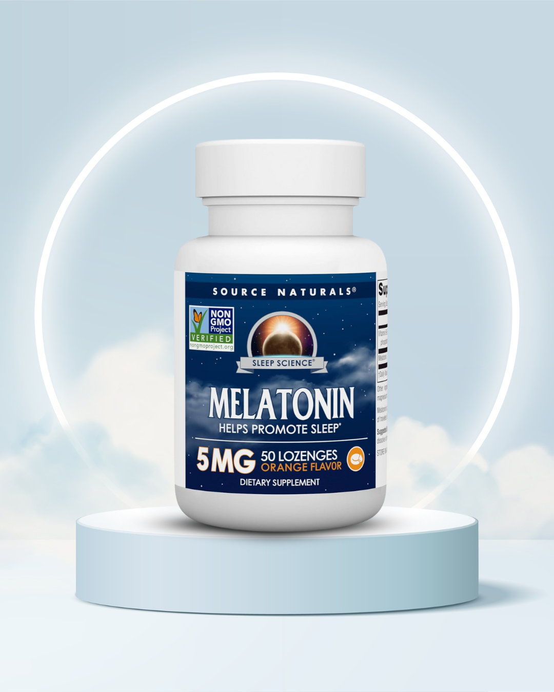 Melatonina 5mg Source Naturals 50 Pastillas Sabor Naranja