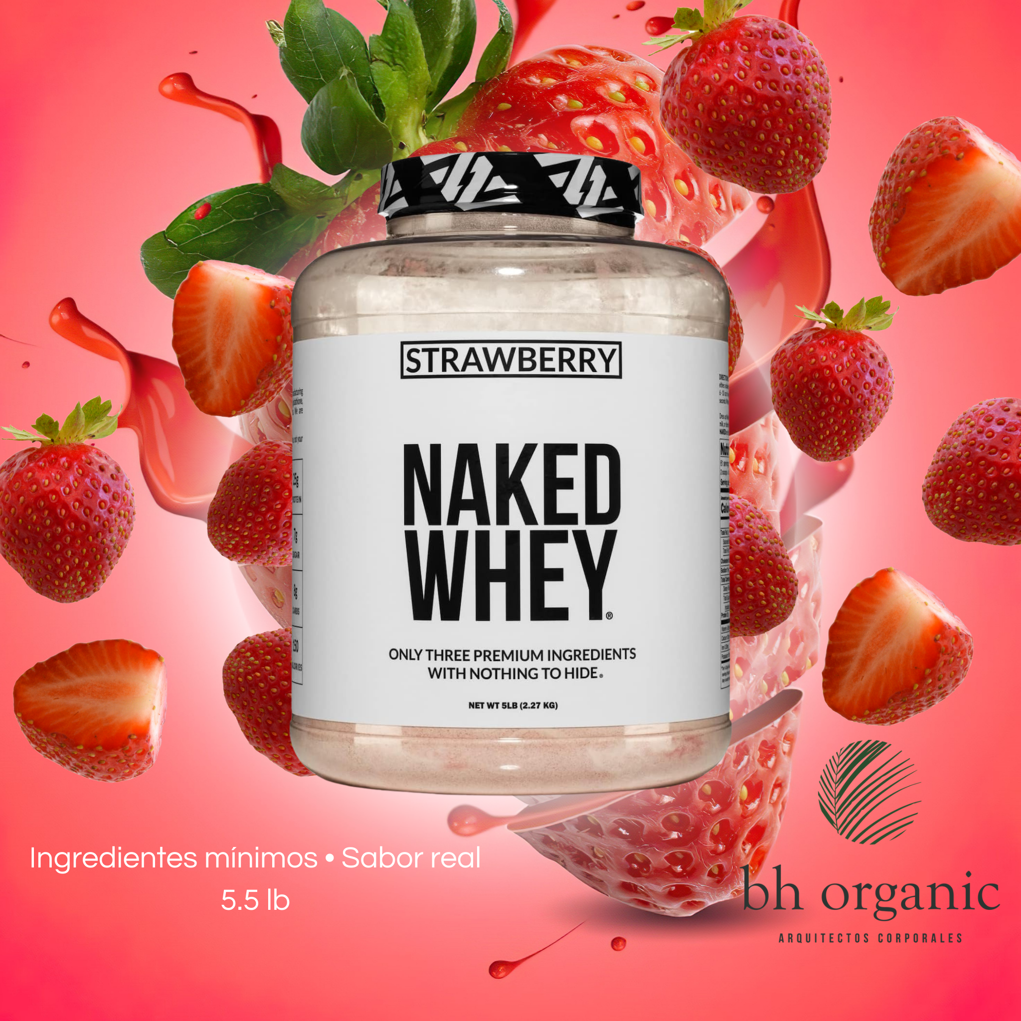 Naked Whey Protein 2.27kg | Proteína de Suero 100% Pura | Sin Aditivos | bhorganic