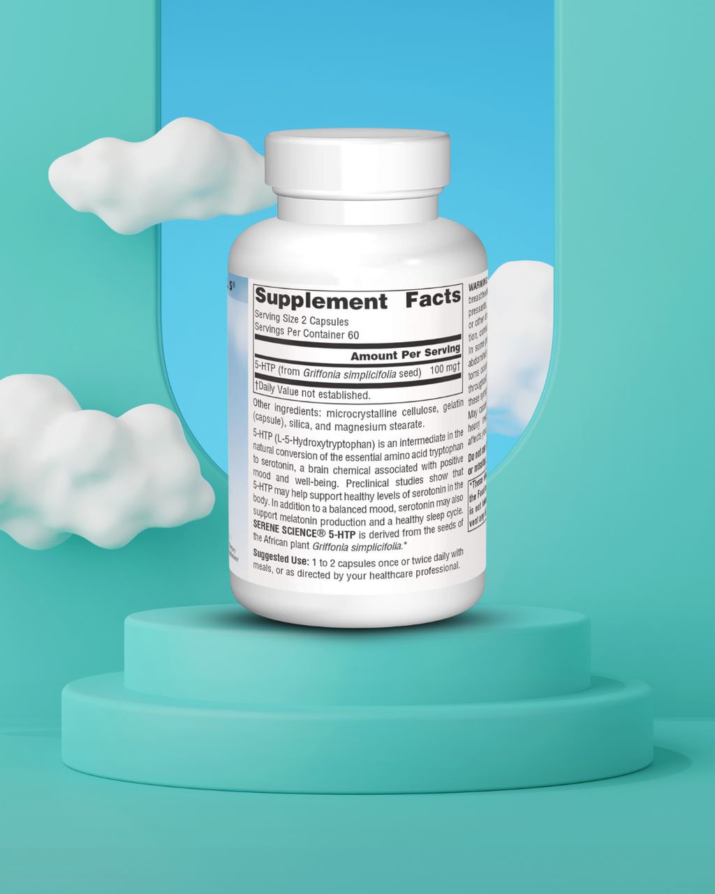 5-HTP 50mg Source Naturals - 120 Cápsulas Serene Science | Equilibrio Emocional | bhorganic