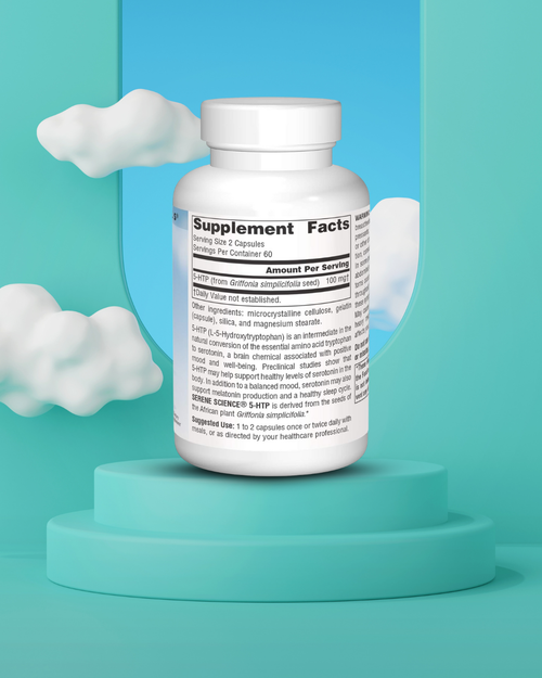 5-HTP 50mg Source Naturals - 120 Cápsulas Serene Science | Equilibrio Emocional | bhorganic
