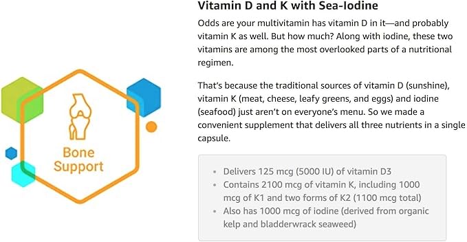 🌞 Vitamina D & K with sea iodine 90 caps