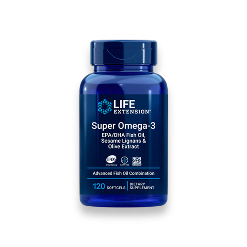 Super Omega-3 EPA/DHA, Aceite de Pescado, Lignanos de Sésamo y Extracto de Oliva, 120 softgels