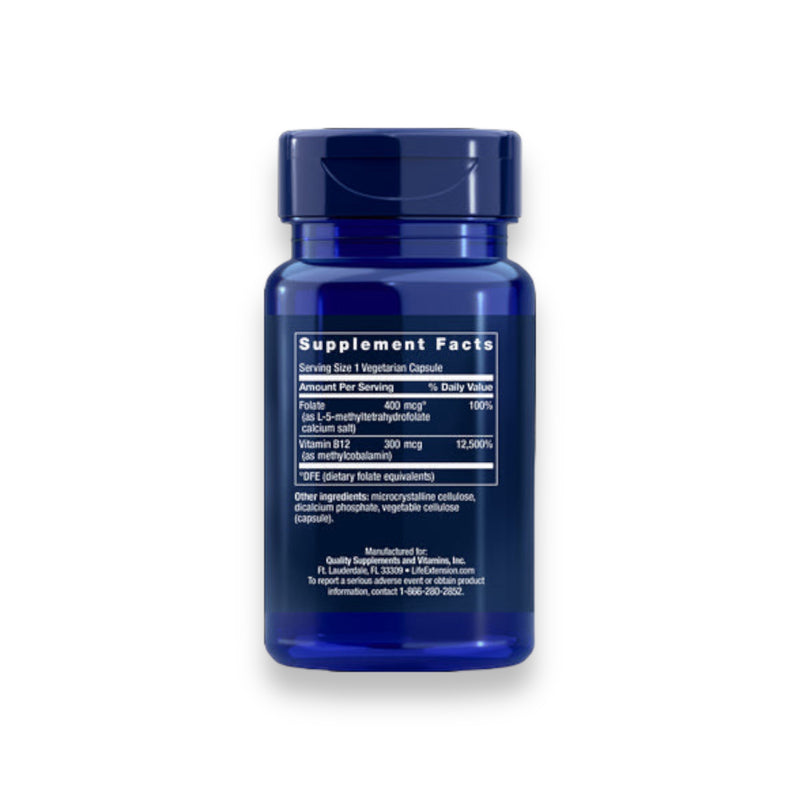 Folato bioactivo y vitamina B12, 90 veg caps