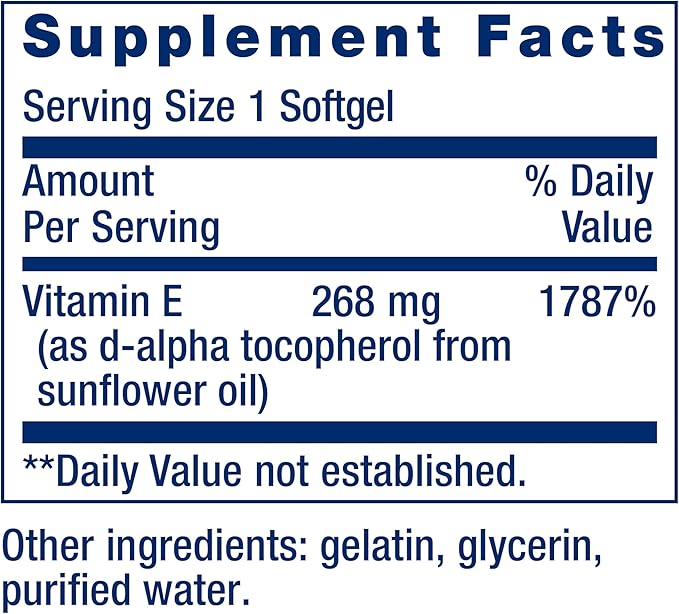 Super Vitamina E 268 Mg (400 IU) – Life Extension (90 Cápsulas Blandas)