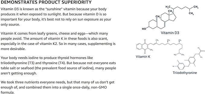 🌞 Vitamina D & K with sea iodine 90 caps