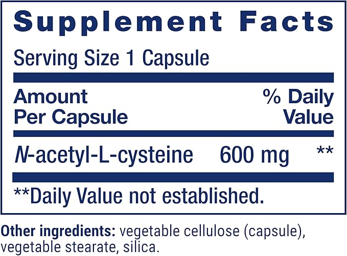 ✨ N-acetil-L-cisteína 600 mg 60 Cáps