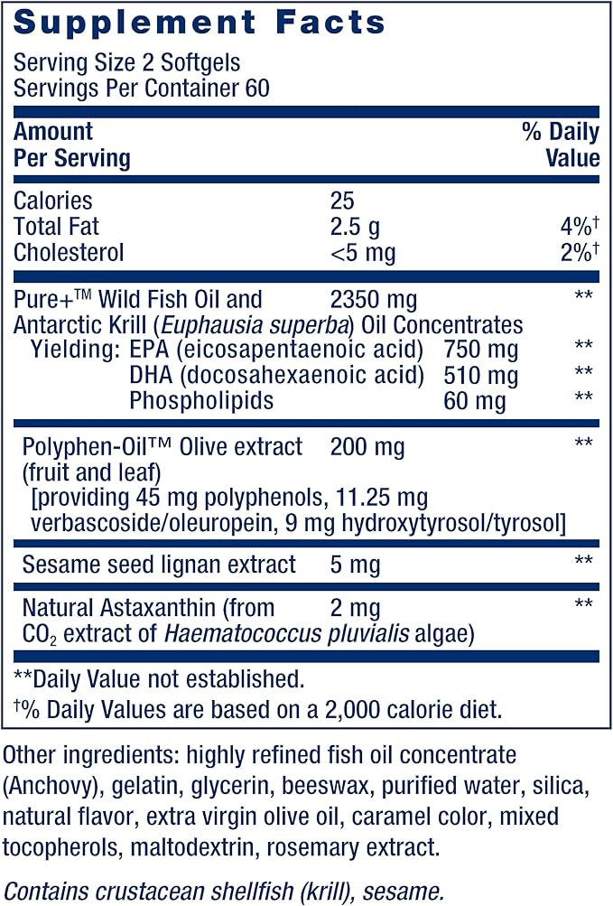 Super Omega-3 Plus con Krill y Astaxantina – Life Extension (120 Cápsulas Blandas)