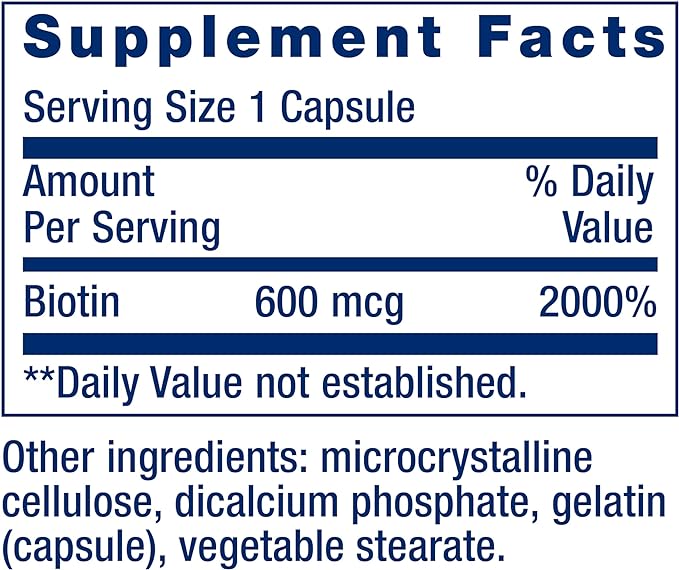 Biotin 600 mcg 100 caps
