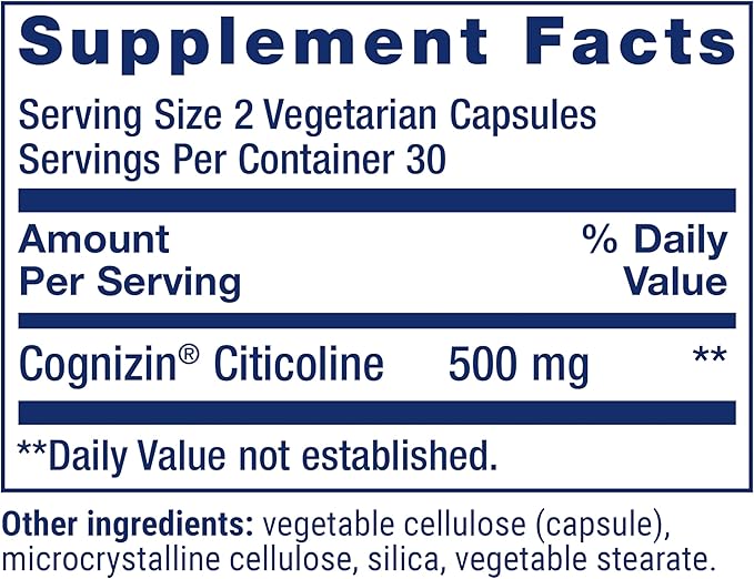 Citicoline 250 Mg – Life Extension (60 Cápsulas)