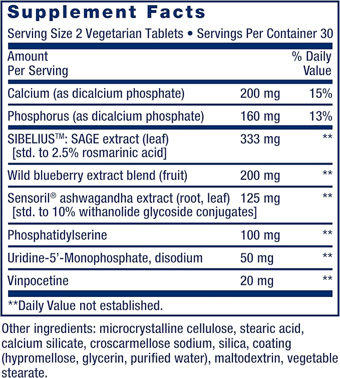 Cognitex Elite  Pregnenolone 60 Veg tablets