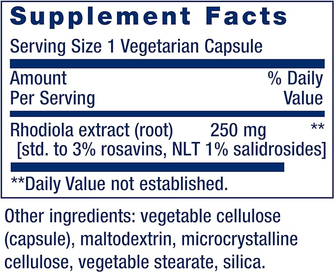 Rhodiola Extract 250 MG 60 Veg Caps | Life Extension