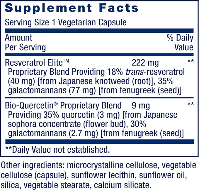 Resveratrol Elite Optimizado – Life Extension (60 Cápsulas Vegetarianas)