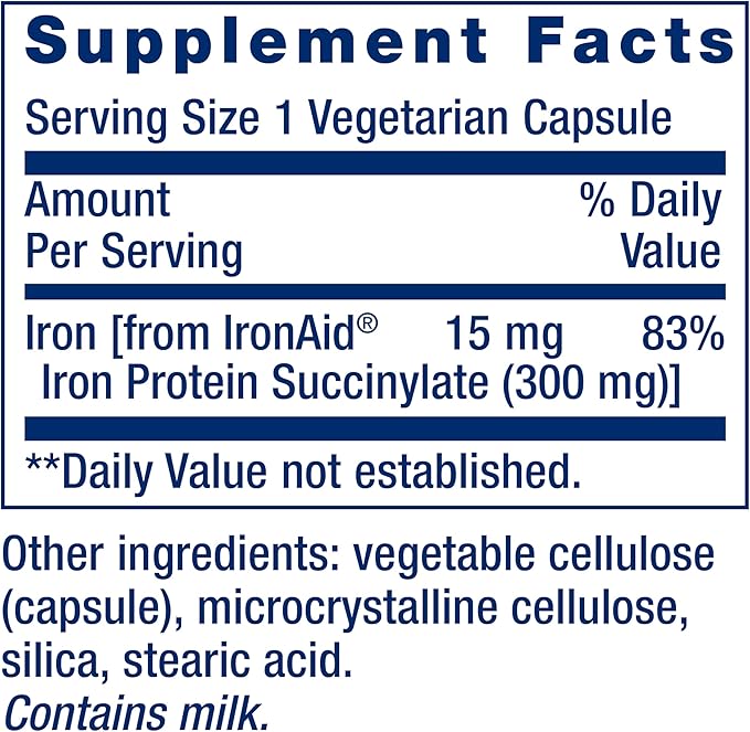 Iron Protein Plus 300 Mg 100 Caps | Life Extension