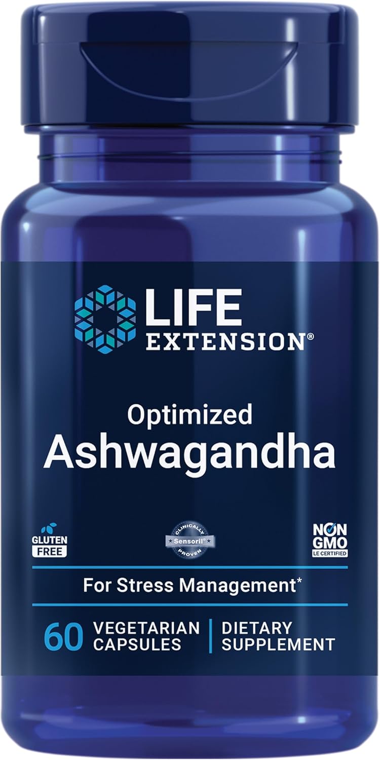 Optimized Ashwagandha 60 vegetarian capsules LIFE EXTENSION
