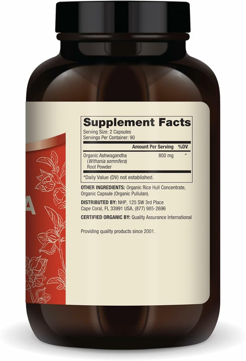 Ashwagandha Orgánica Dr. Mercola - 180 Cápsulas | Manejo del Estrés | bhorganic
