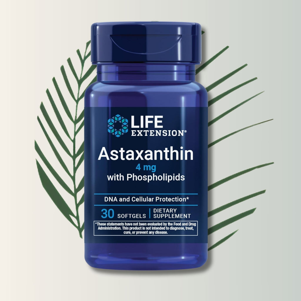 Astaxanthin 4mg con Fosfolípidos Life Extension - 30 Softgels | Antioxidante Potente | bhorganic