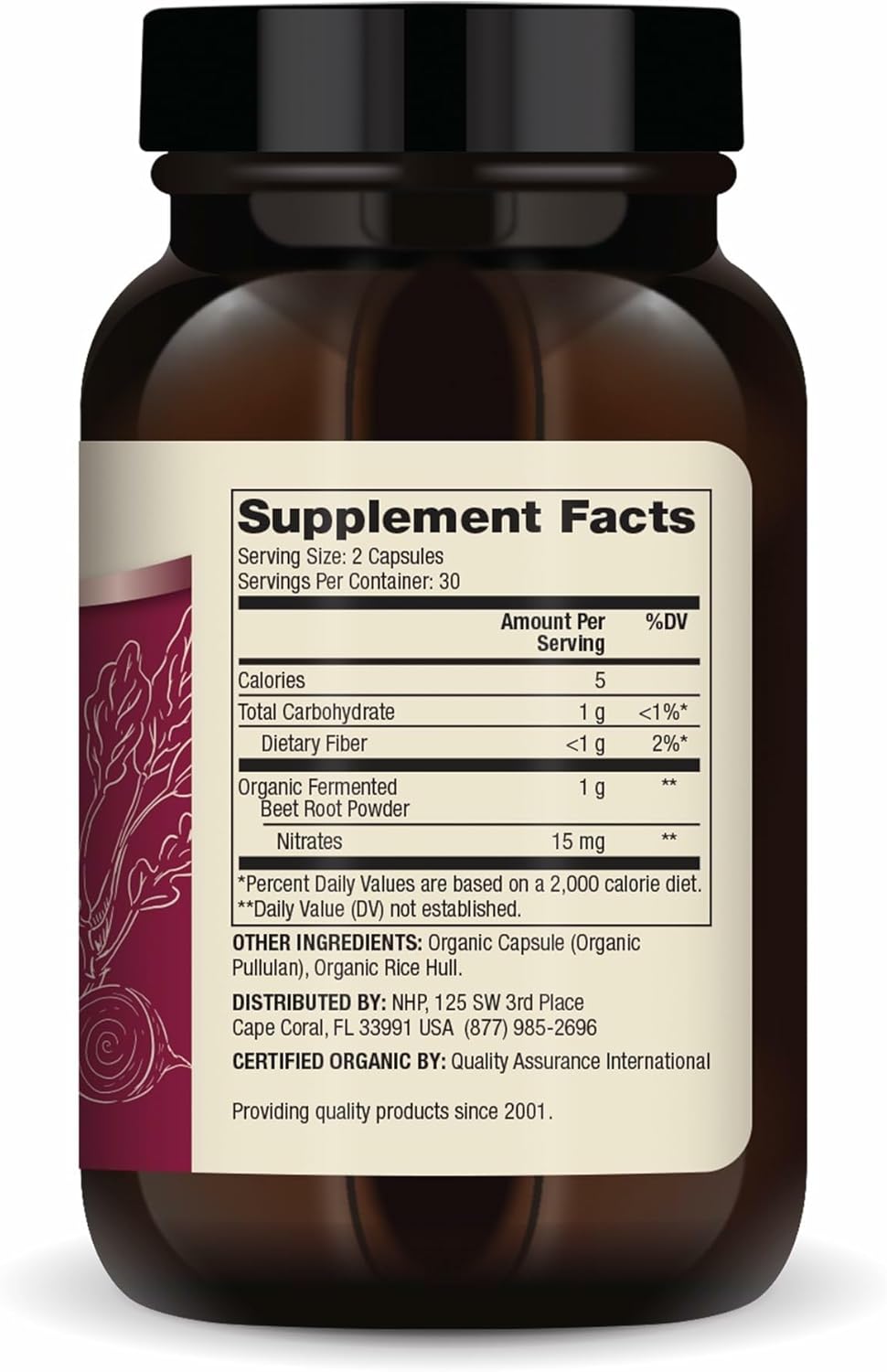 Betabel Fermentado Orgánico Dr. Mercola - 60 Cápsulas | Energía y Vitalidad | bhorganic