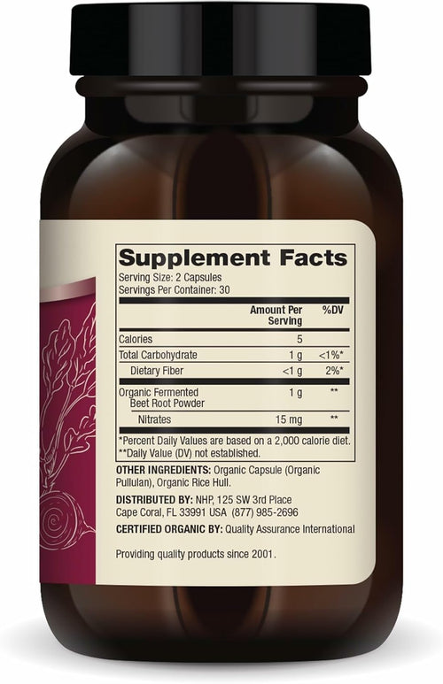 Betabel Fermentado Orgánico Dr. Mercola - 60 Cápsulas | Energía y Vitalidad | bhorganic