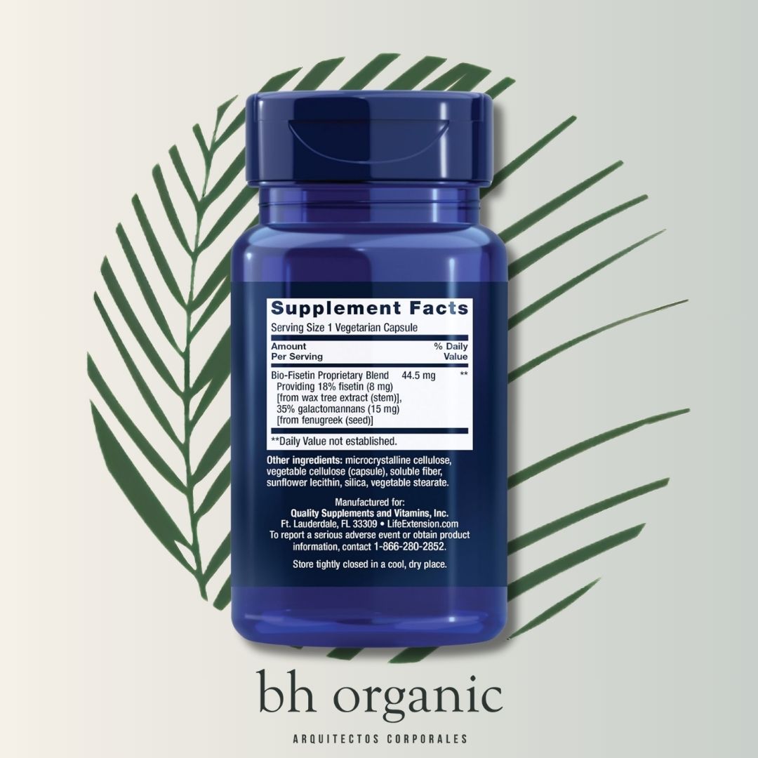Bio-Fisetin Life Extension - 30 Cápsulas | Senolítico Natural | Longevidad Celular | bhorganic