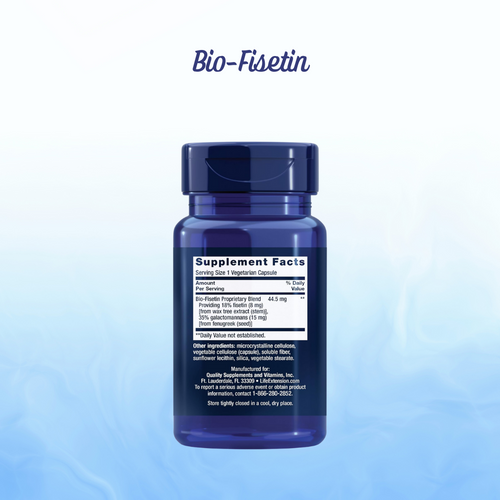 Bio-Fisetin Life Extension - 30 Cápsulas | Senolítico Natural | Longevidad Celular | bhorganic