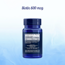Biotina 600mcg Life Extension - 100 Cápsulas | Cabello y Uñas Saludables | bhorganic