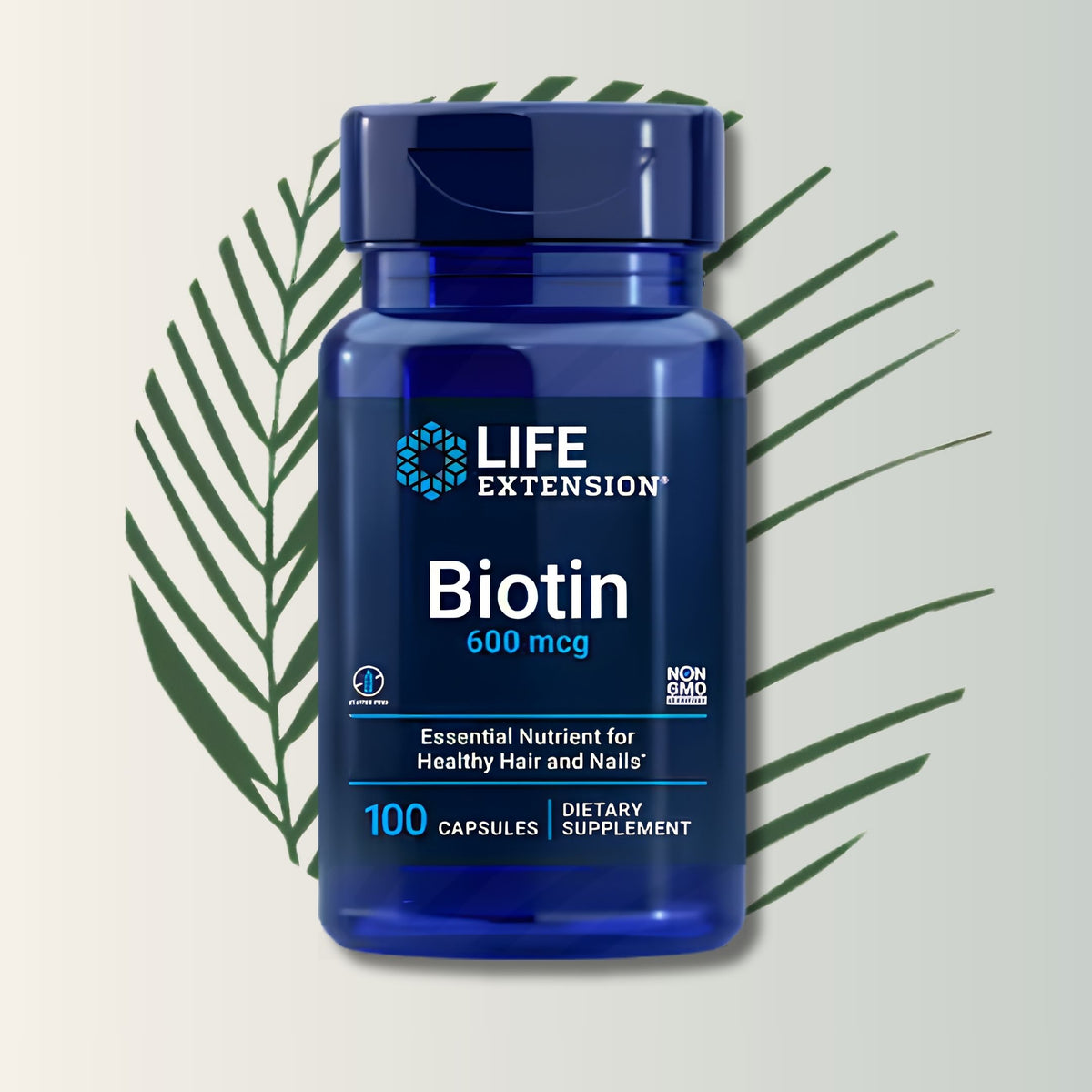 Biotina 600mcg Life Extension - 100 Cápsulas | Cabello y Uñas Saludables | bhorganic