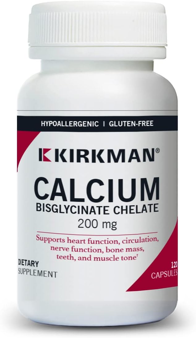 Bisglicinato de Calcio 200mg Kirkman - 120 Cápsulas | Alta Absorción | bhorganic