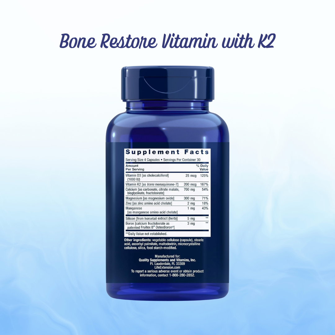 Bone Restore Vitamin With K2, 120 Caps | Life Extension