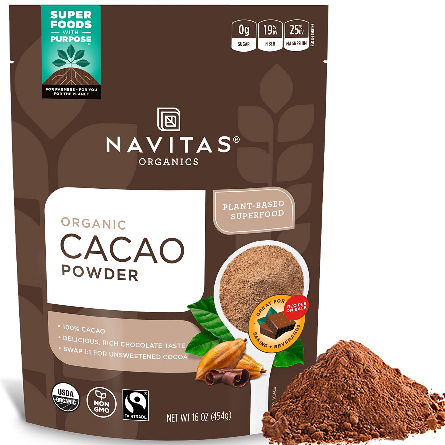 Organic Cacao Powder 454 G