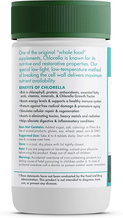 Chlorella 120 Tabletas Green Foods | BHORGANIC