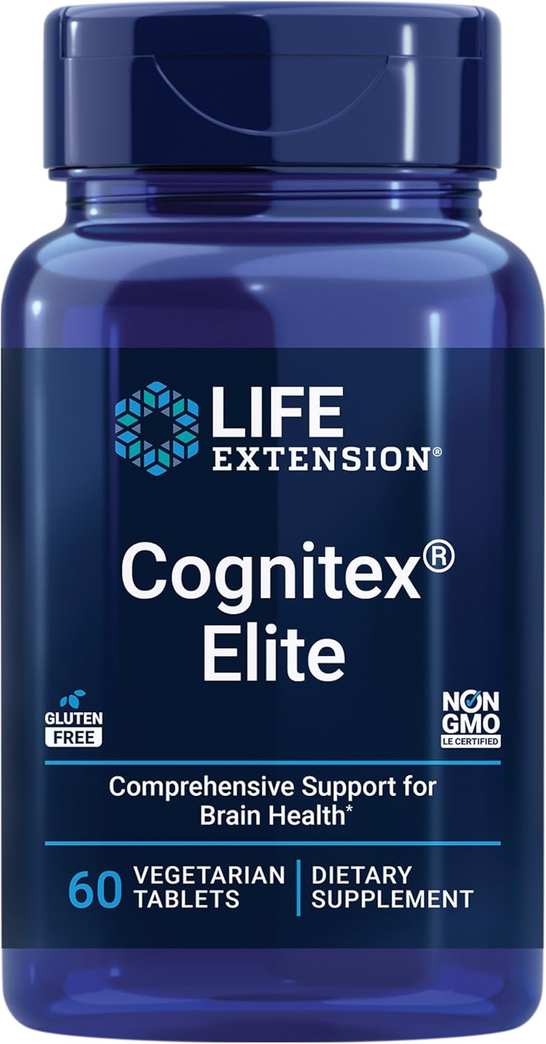 Cognitex Elite Life Extension - 60 Tabletas Vegetarianas | Salud Cerebral | Memoria | bhorganic