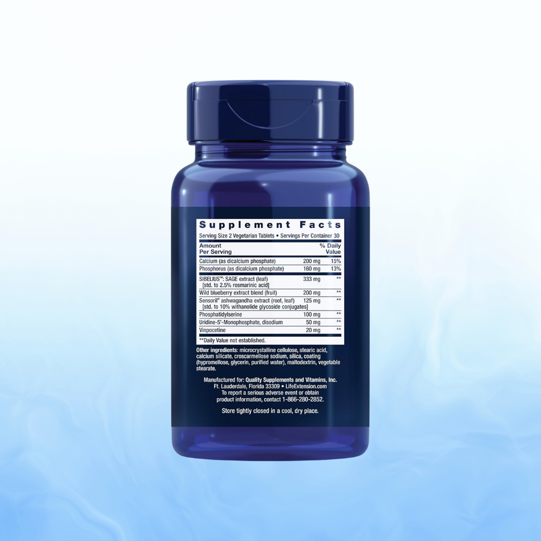 Cognitex Elite Life Extension - 60 Tabletas Vegetarianas | Salud Cerebral | Memoria | bhorganic