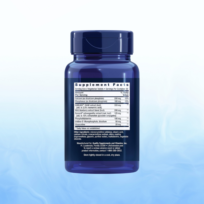 Cognitex Elite Life Extension - 60 Tabletas Vegetarianas | Salud Cerebral | Memoria | bhorganic