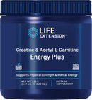Creatine & Acetyl-L-Carnitine Energy Plus Life Extension - 231g | Energía y Rendimiento | bhorganic