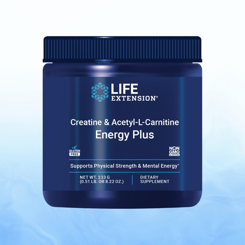 Creatine & Acetyl-L-Carnitine Energy Plus Life Extension - 231g | Energía y Rendimiento | bhorganic