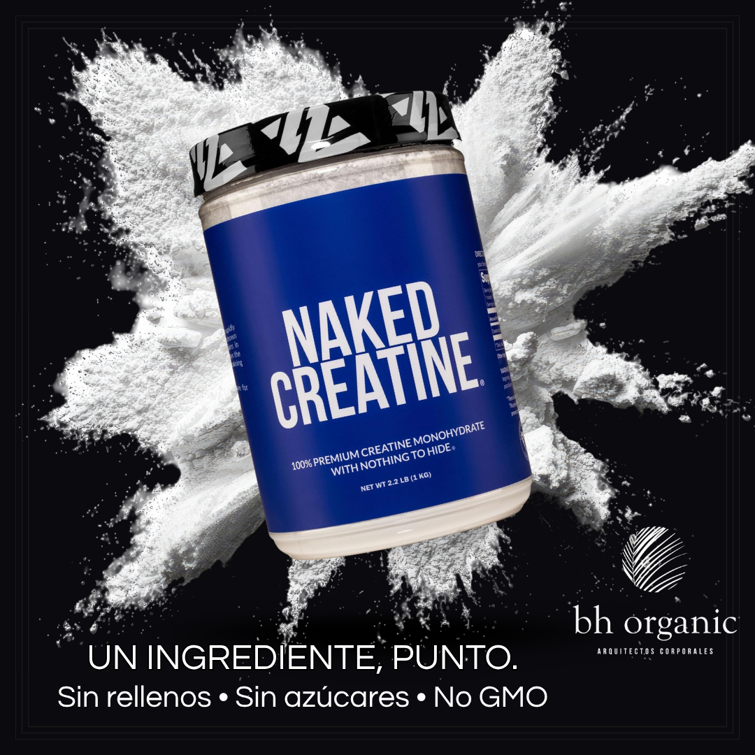 Naked Creatine Monohidrato Puro 1KG - 200 Porciones | Sin Sabores ni Aditivos | Máximo Rendimiento Deportivo | bhorganic