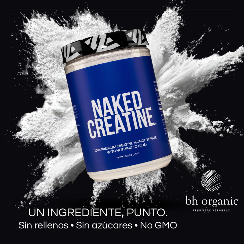 Naked Creatine Monohidrato Puro 1KG - 200 Porciones | Sin Sabores ni Aditivos | Máximo Rendimiento Deportivo | bhorganic