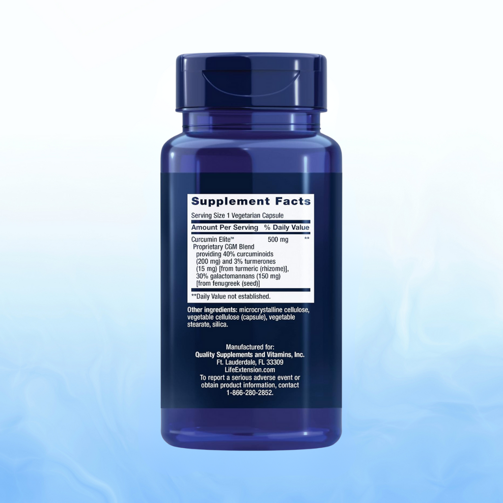 Curcumin Elite Life Extension - 30 Cápsulas | Cúrcuma Biodisponible | Bienestar Articular | bhorganic