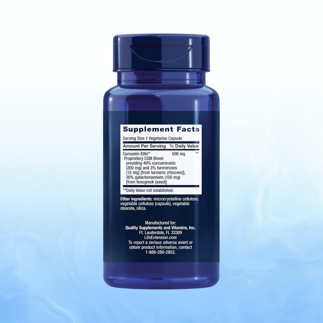 Curcumin Elite Life Extension - 30 Cápsulas | Cúrcuma Biodisponible | Bienestar Articular | bhorganic