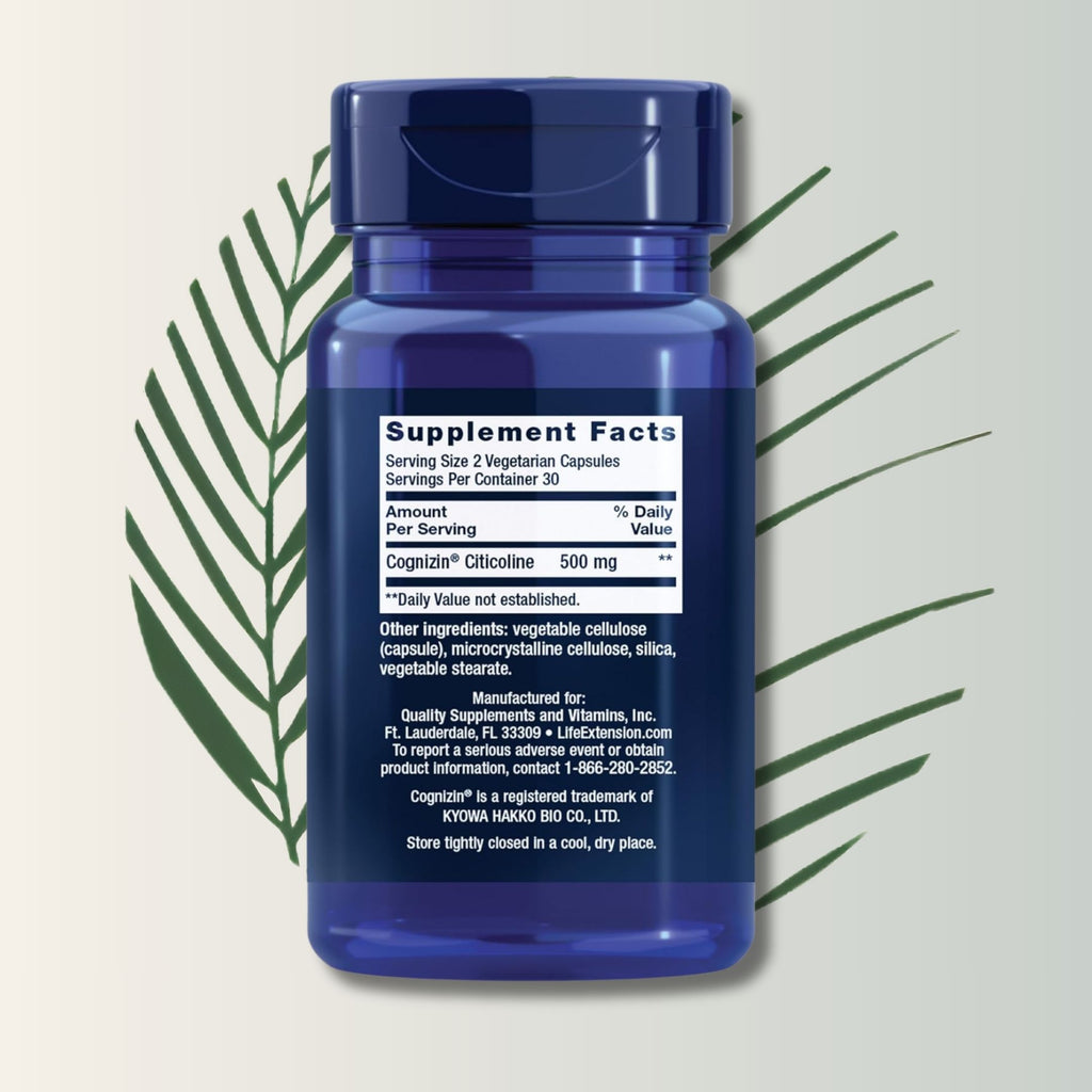 Citicoline 250 Mg – Life Extension (60 Cápsulas)