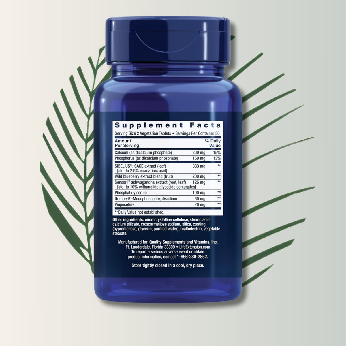 Cognitex Elite Life Extension - 60 Tabletas Vegetarianas | Salud Cerebral | Memoria | bhorganic