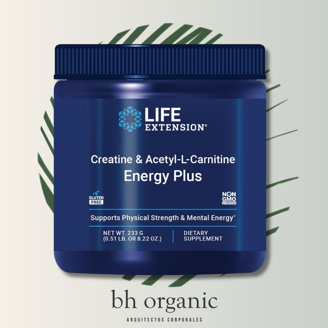 Creatine & Acetyl-L-Carnitine Energy Plus Life Extension - 231g | Energía y Rendimiento | bhorganic