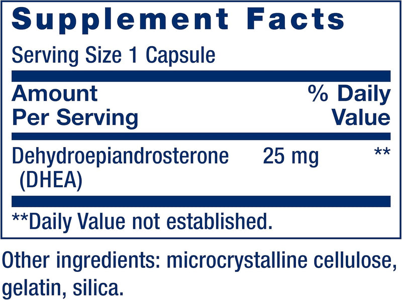 DHEA 25 Mg – Life Extension (100 Cápsulas Vegetarianas)