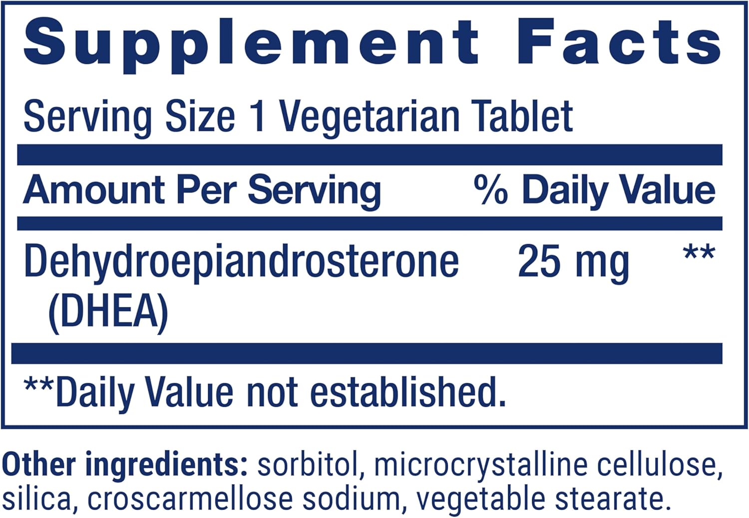 DHEA 25 Mg Sublingual – Life Extension (100 Tabletas)