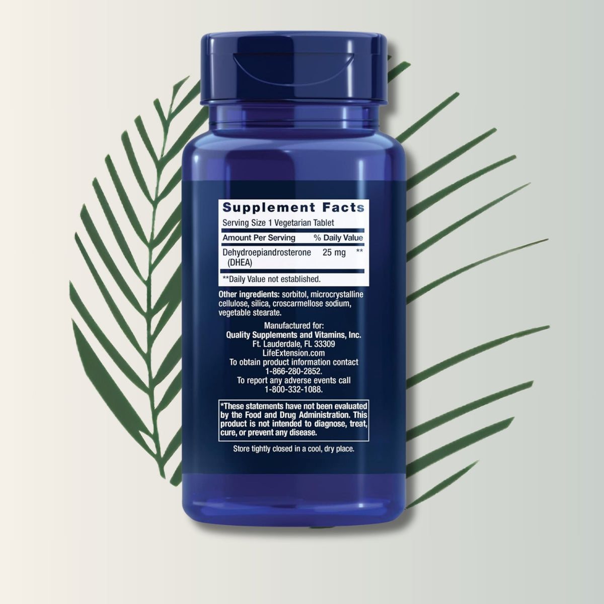 DHEA 25 Mg Sublingual – Life Extension (100 Tabletas)